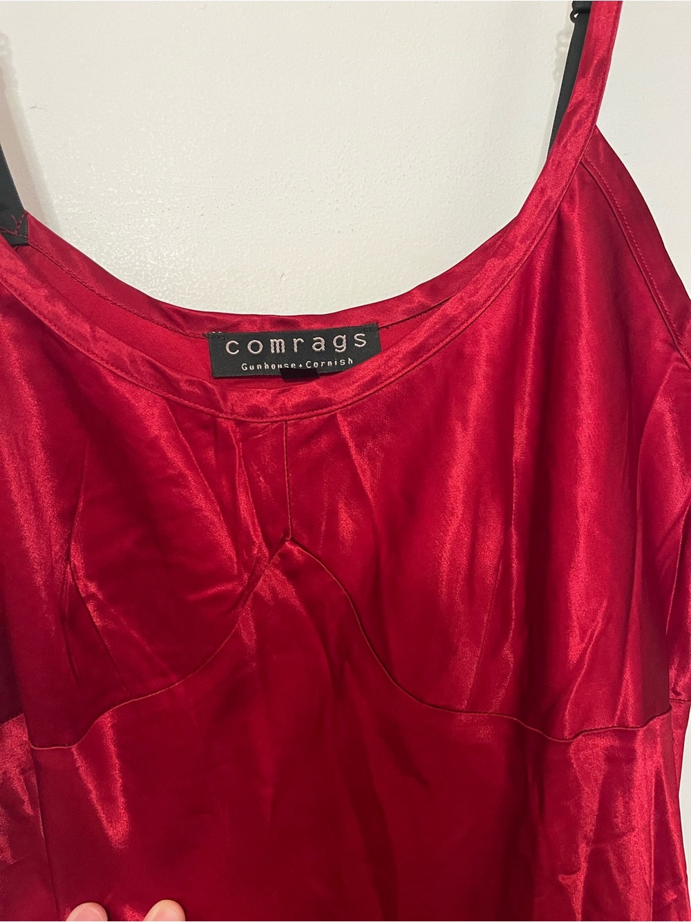 Comrags Red Satin Slip Dress